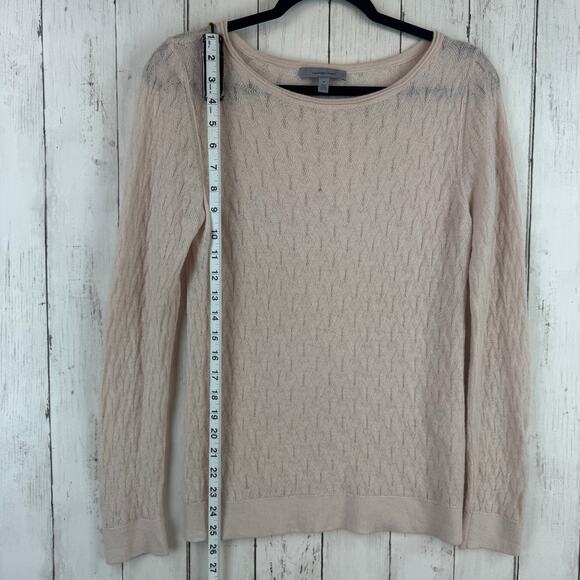 Classiques Entier Pink Hush Cashmere Textured Knit Sweater Pullover Size Medium - Picture 10 of 12